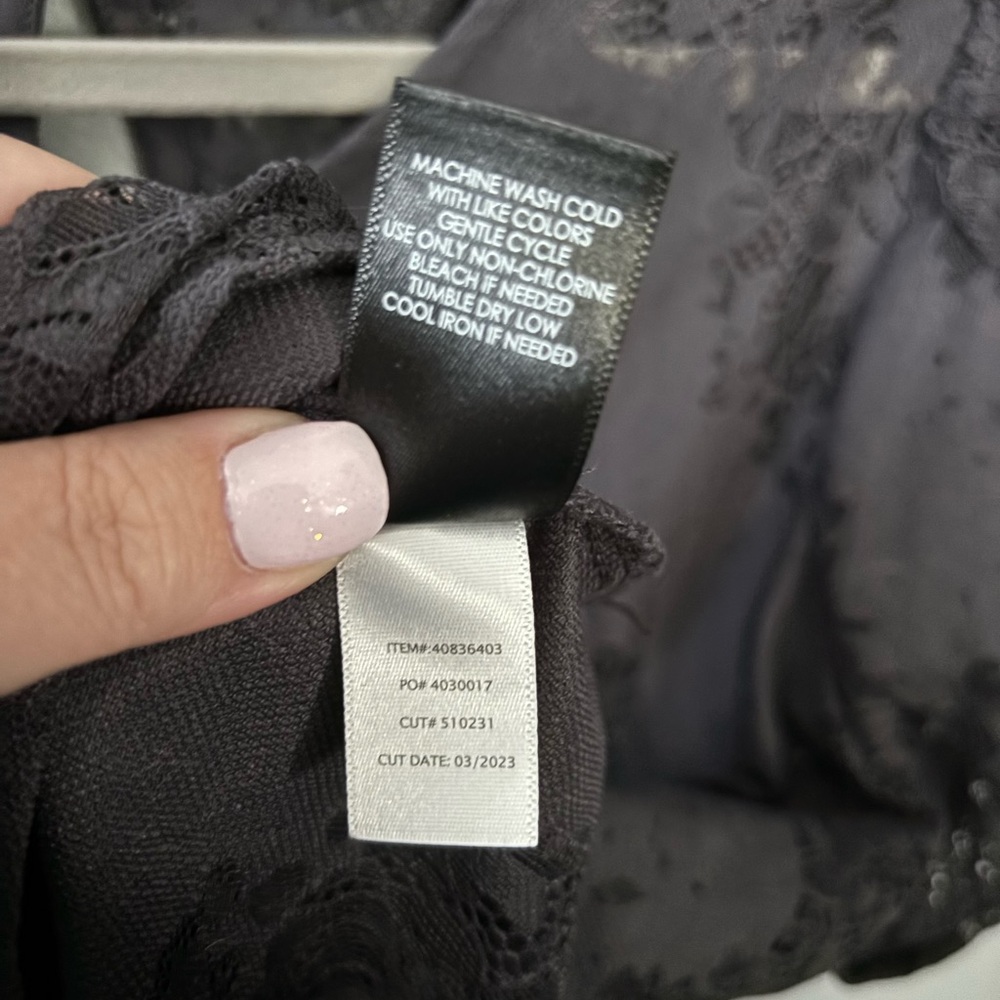 torrid Abbey Lace Short-Sleeve Blouse in Charcoal - Picture 12 of 14